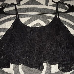 Lease black crop top